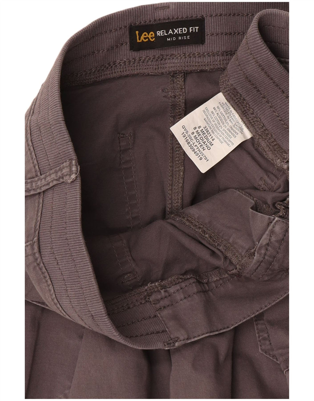 Lee Γυναικείο ψηλόμεσο παντελόνι Capri US 8 Medium W27 L19 Γκρι βαμβακερό