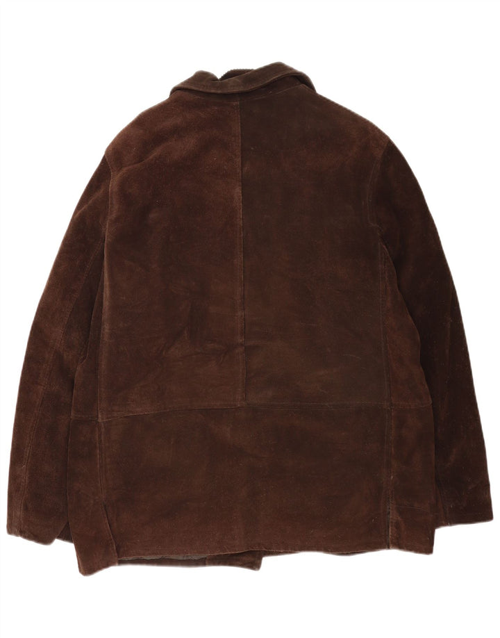 Vintage Γυναικείο Suede Jacket IT 46 Large Brown Δερμάτινο