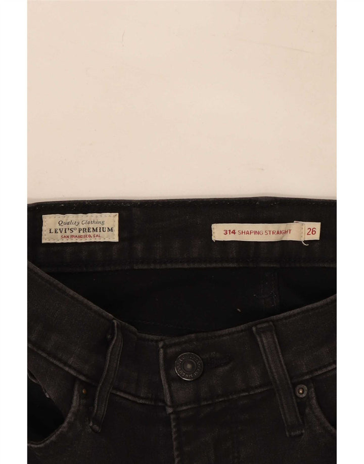 Levi's Womens 314 Shaping Straight Jeans W26 L30 Μαύρο