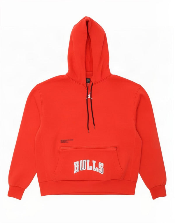 Jordan Mens Chicago Bulls Graphic Hoodie Jumper Μεσαίο κόκκινο βαμβακερό