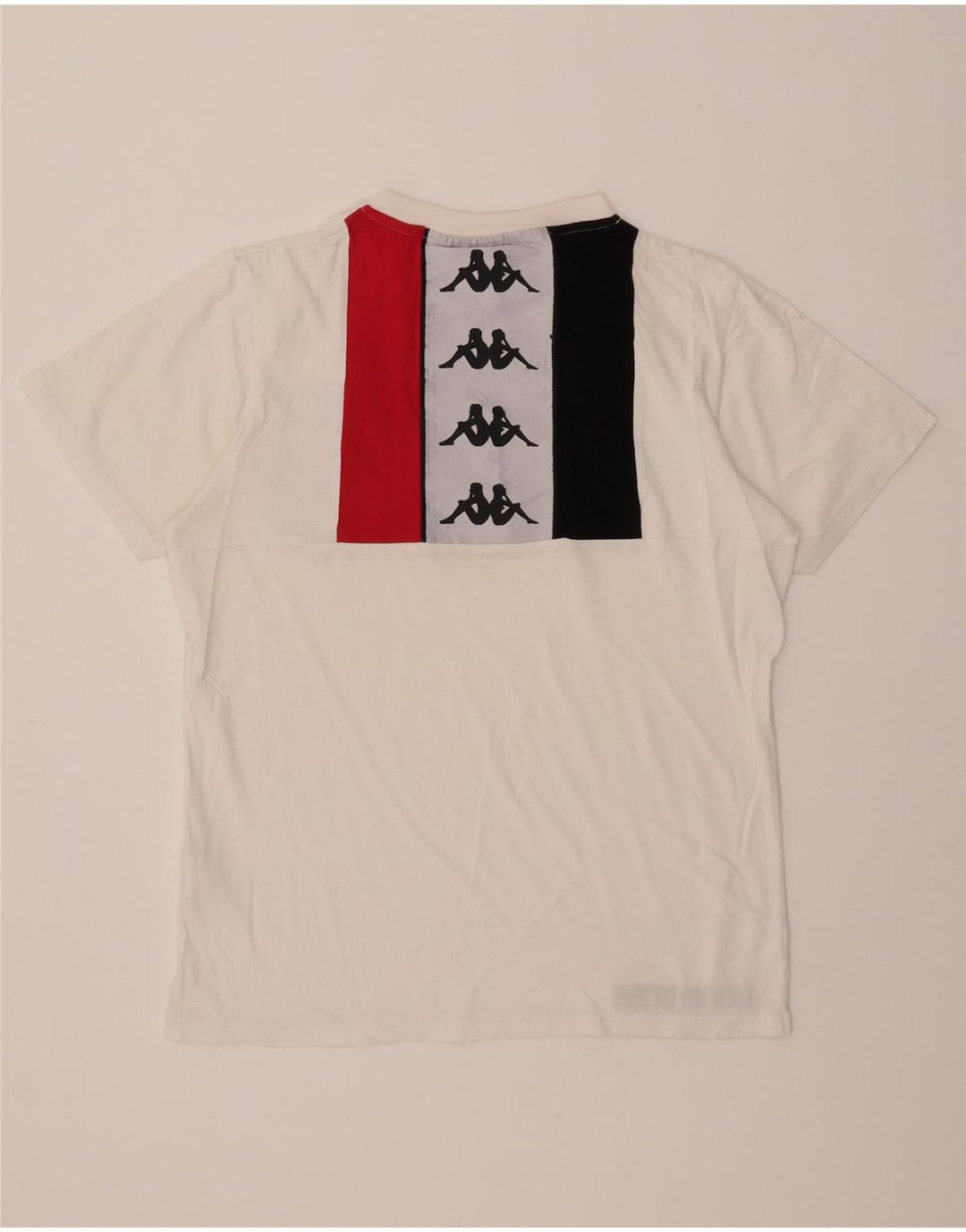 KAPPA Mens Graphic T-Shirt Top Medium White Colourblock Cotton Vintage Kappa and Second-Hand Kappa from Messina Hembry 