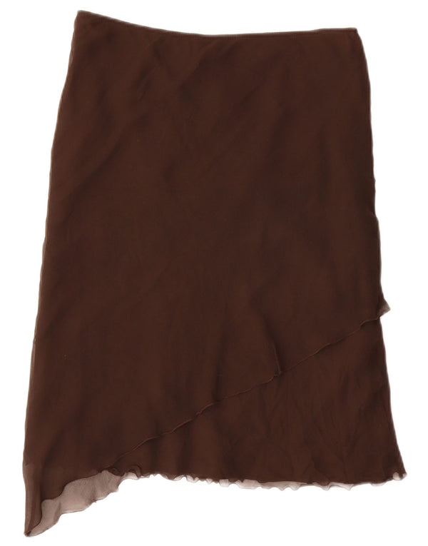 MAX & CO. Γυναικεία ασύμμετρη φούστα UK 14 Large W32 Brown Silk