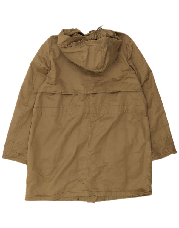 Zara Womens Military Hooded Parka Jacket UK 18 XL Khaki