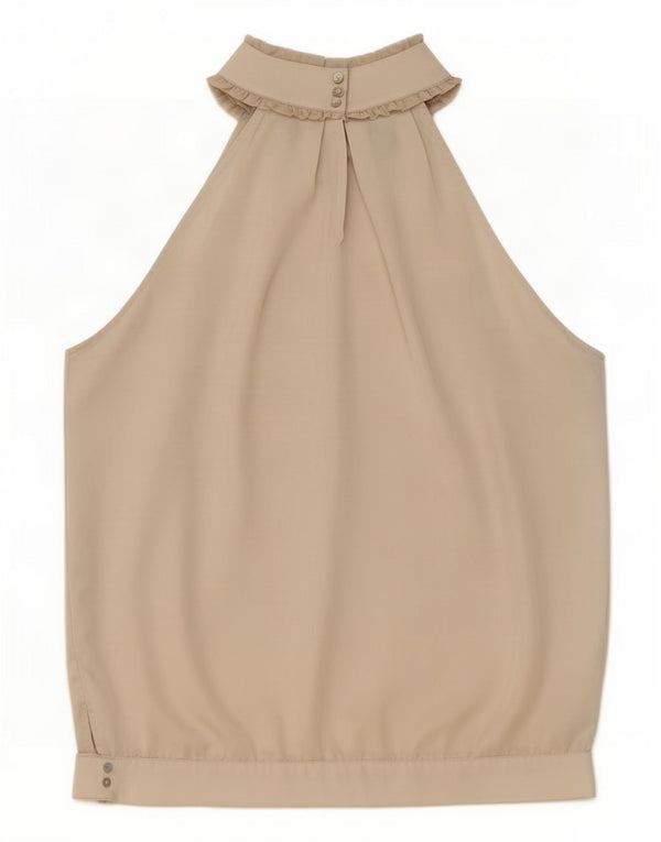 Zara Womens Halter Top UK 14 Medium Beige Polyester