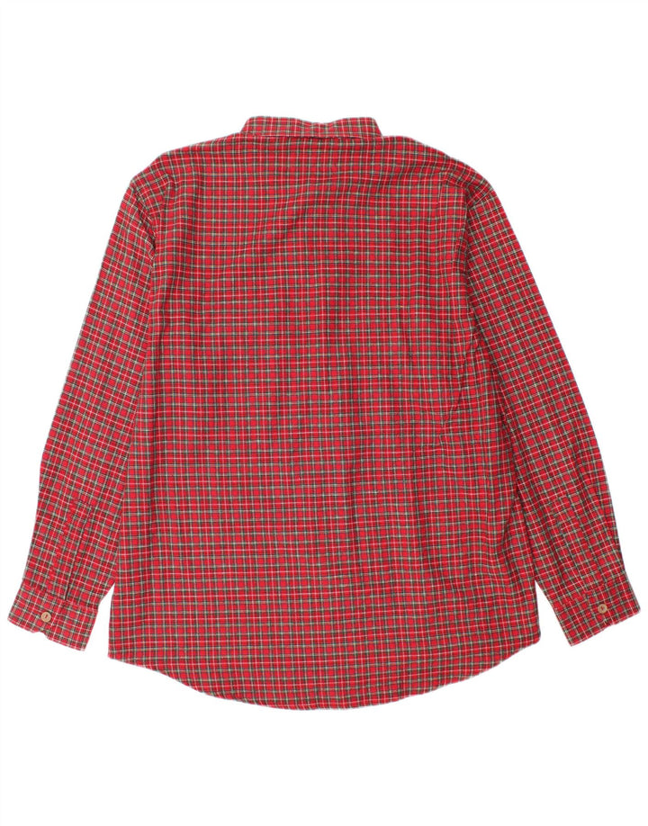Ανδρικό φανελένιο πουκάμισο Crown Μέγεθος 43 Large Red Check Cotton