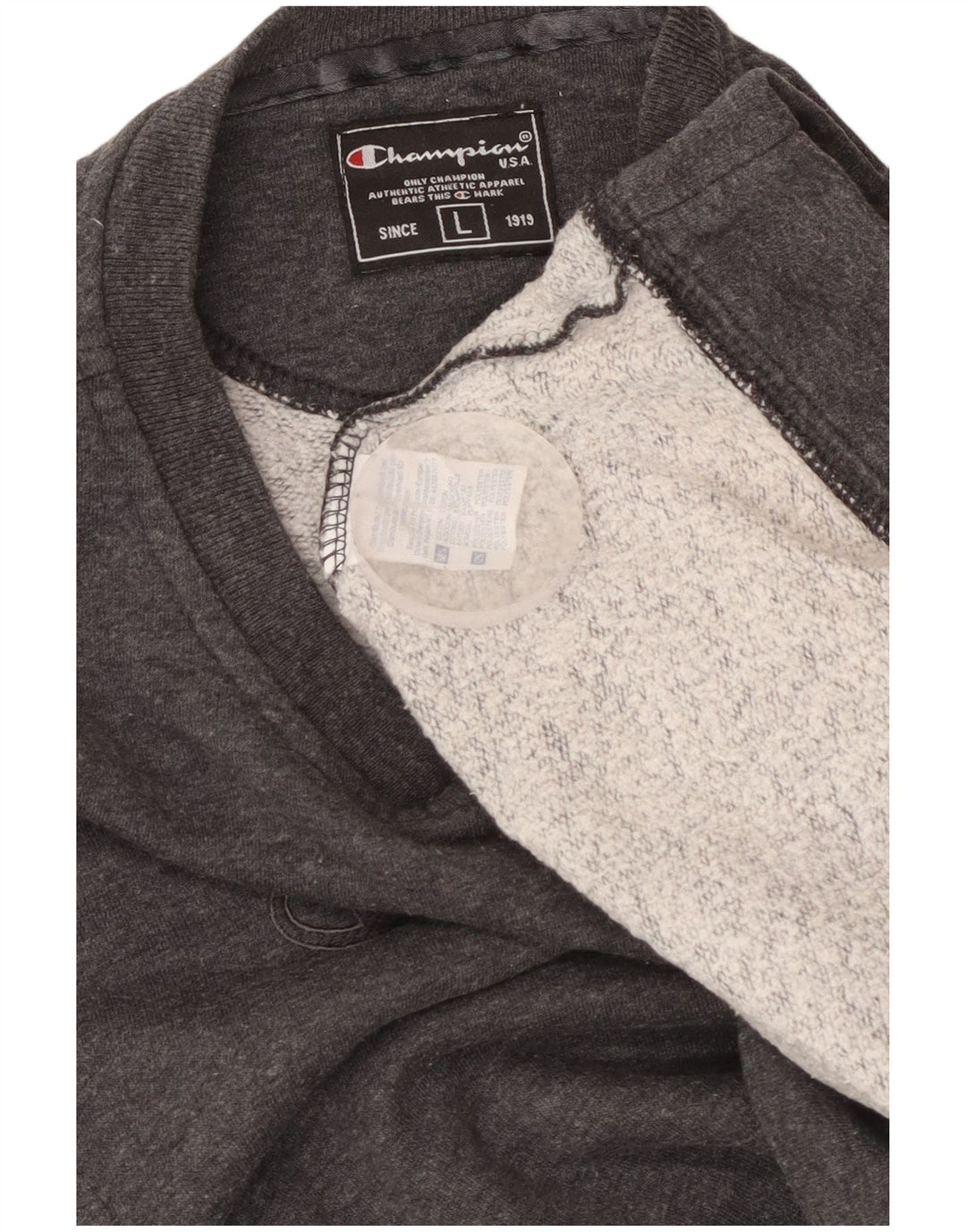 CHAMPION Γυναικεία γραφική φούτερ Jumper UK 16 Large Grey Cotton