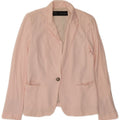 Zara Γυναικείο σακάκι 1 κουμπιού blazer UK 14 μεγάλο ροζ βισκόζη