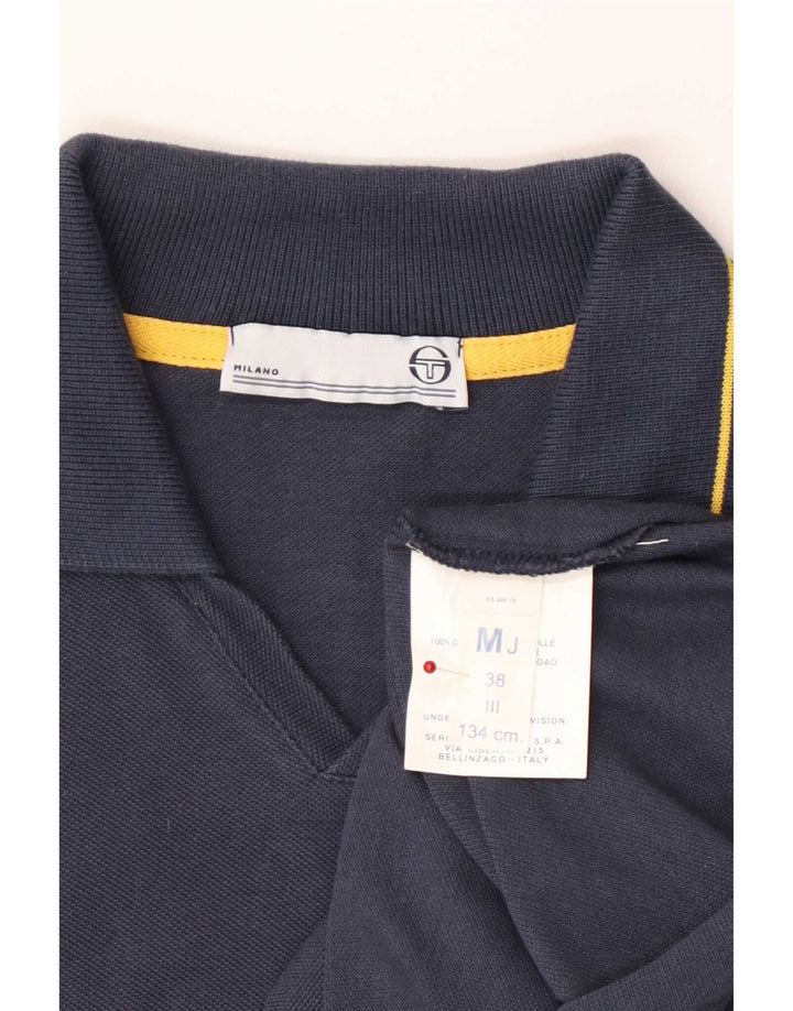 Sergio Tacchini γυναικείο μπλουζάκι πόλο UK 12 μεσαίο μπλε βαμβακερό