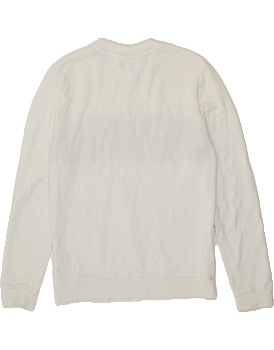 TOMMY HILFIGER Boys Sweatshirt Jumper 13-14 Years White Colourblock Vintage Tommy Hilfiger and Second-Hand Tommy Hilfiger from Messina Hembry 
