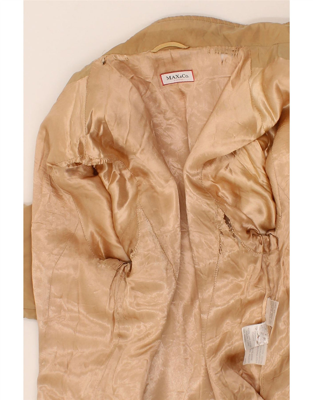 MAX&CO. Womens Bomber Jacket UK 10 Small  Brown Polyester Vintage Max&Co. and Second-Hand Max&Co. from Messina Hembry 