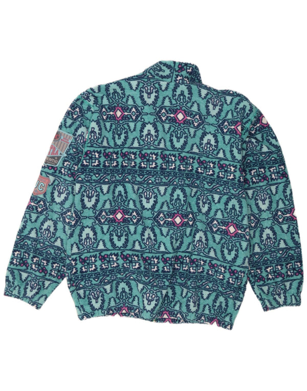 Vintage Ανδρικό Fleece Jacket UK 40 Large Blue Geometric