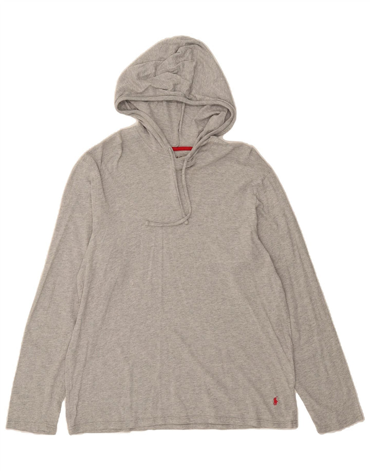 POLO RALPH LAUREN Mens Hooded Top Long Sleeve Medium Grey Vintage Polo Ralph Lauren and Second-Hand Polo Ralph Lauren from Messina Hembry 