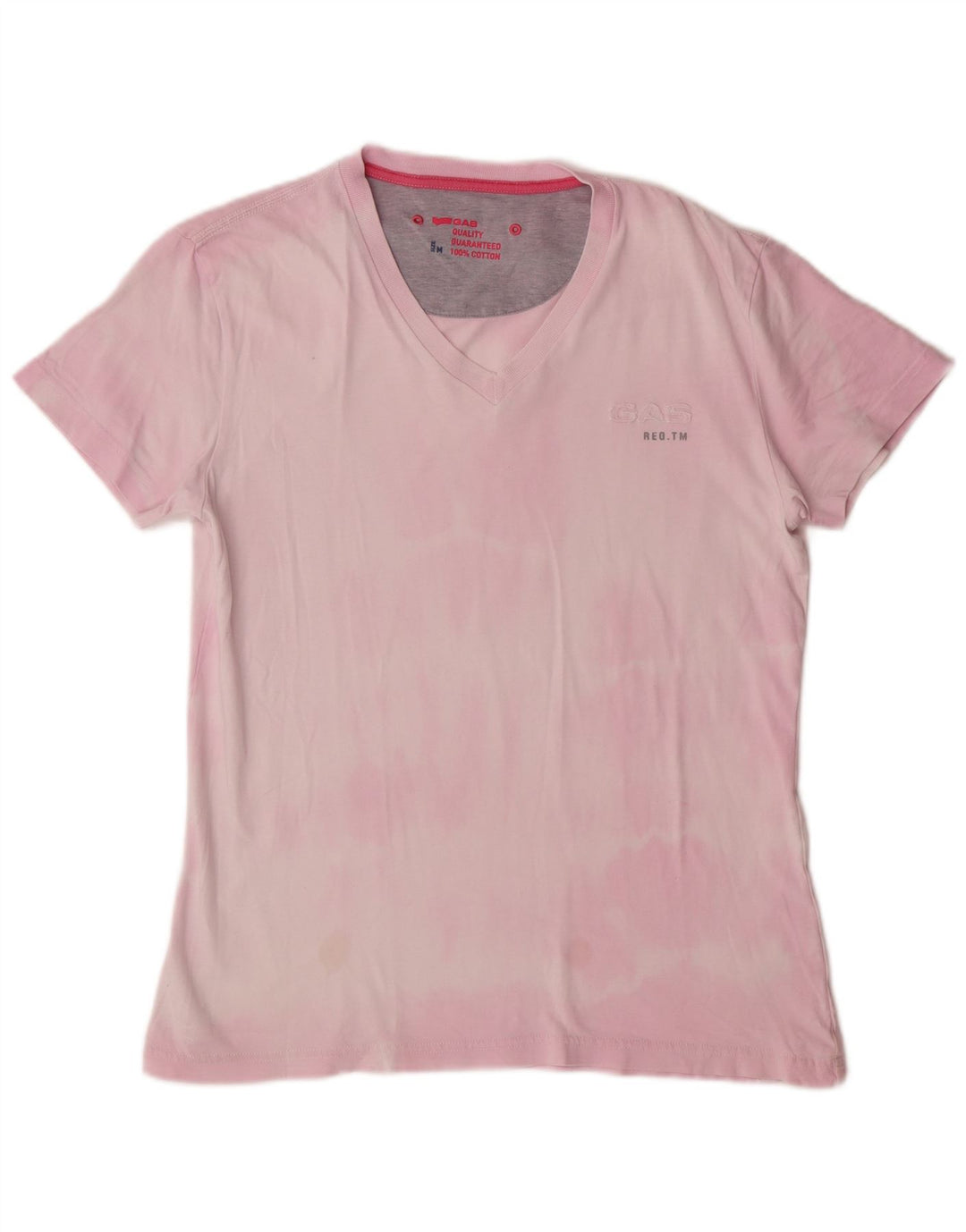 Ανδρικό T-Shirt Gas UK 14 Medium Pink Tie Dye Cotton