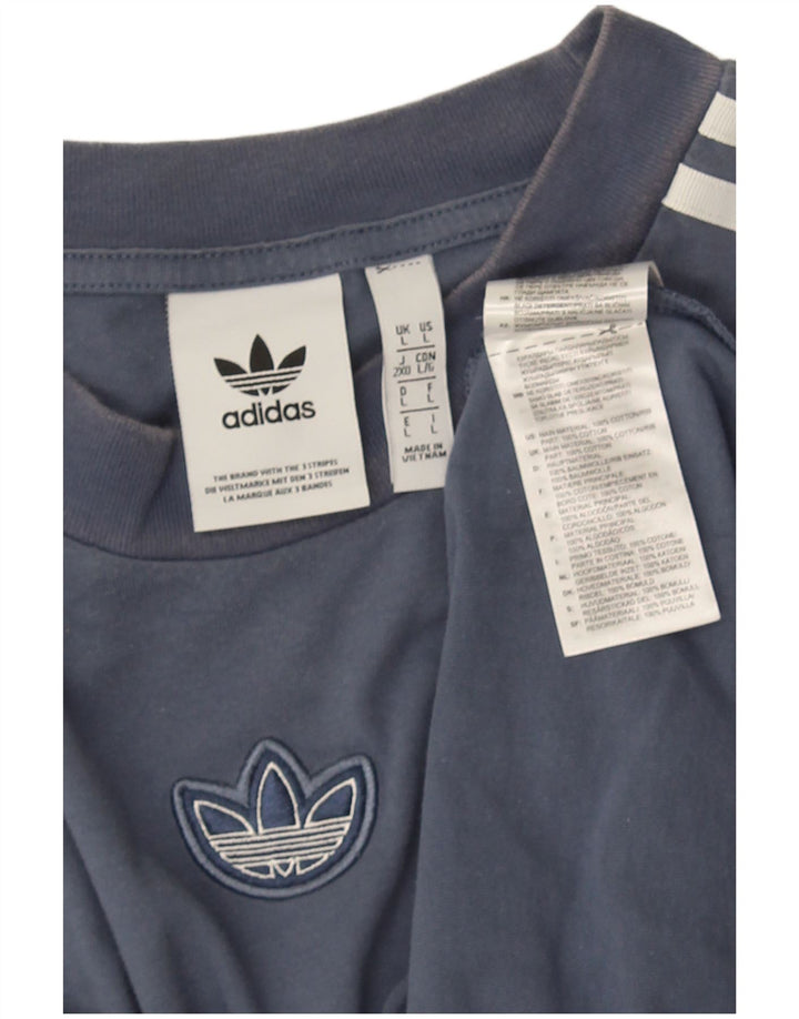Ανδρικό T-Shirt Adidas Top μεγάλο μπλε βαμβακερό