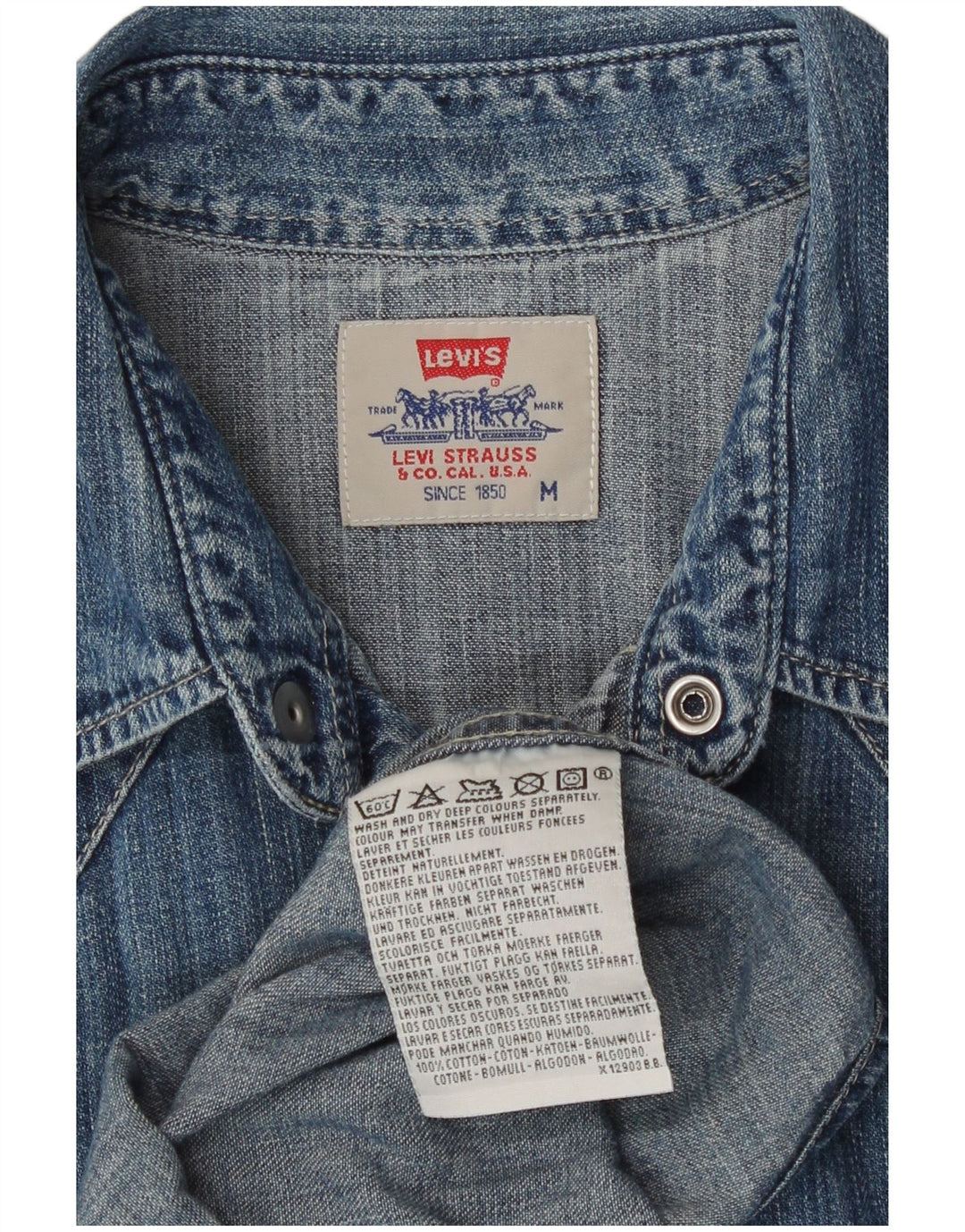 Ανδρικό τζιν πουκάμισο Levi's μεσαίο μπλε βαμβακερό