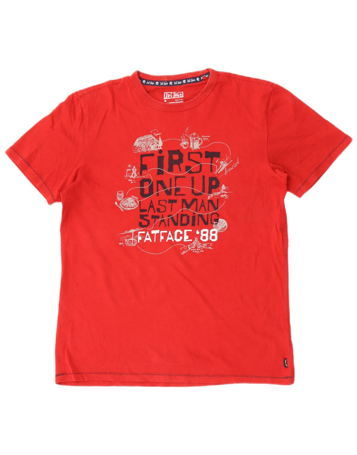Ανδρικό γραφικό T-Shirt Fat Face Top Μεσαίο κόκκινο βαμβακερό