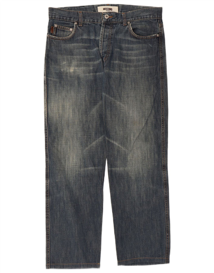 Ανδρικό τζιν ίσιο MOSCHINO W34 L27 Μπλε βαμβακερό