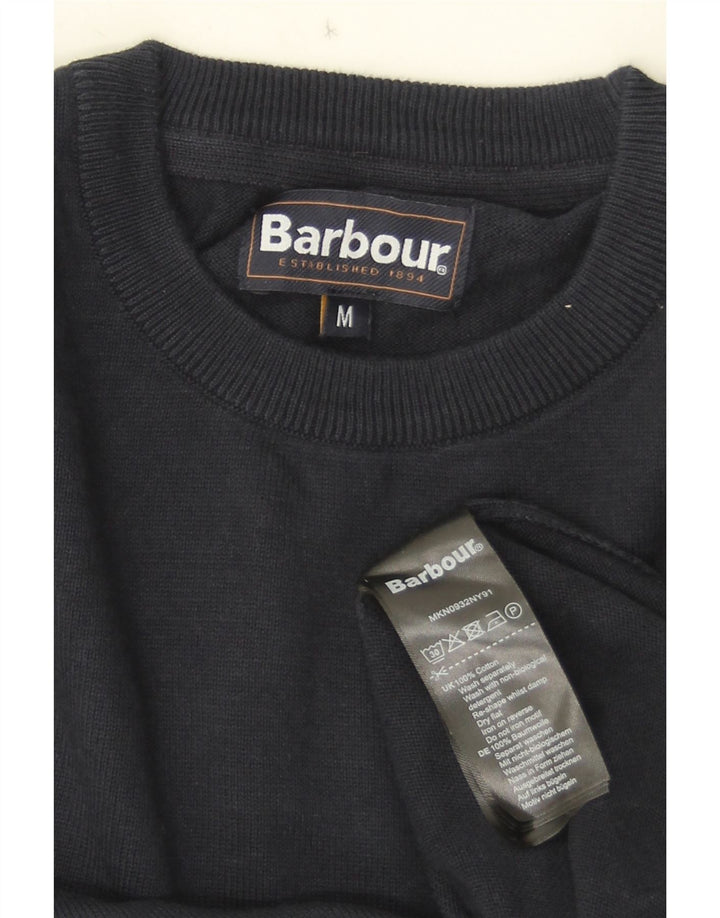 Ανδρικό πουλόβερ με λαιμόκοψη Barbour Medium Navy Βαμβακερό