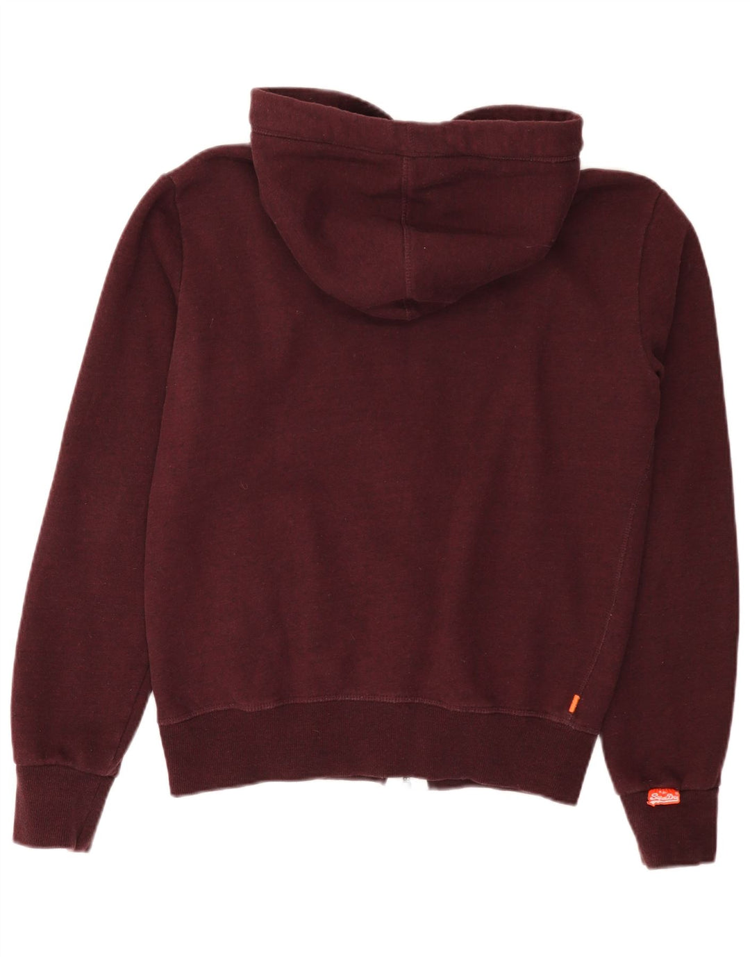 Ανδρικό πουλόβερ με κουκούλα με φερμουάρ Superdry, μεσαίο βαμβακερό μπορντό