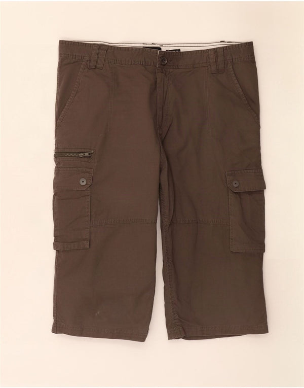 Pierre Cardin Womens Regular Fit Cargo Bermuda Shorts 2XL W38 Brown Cotton