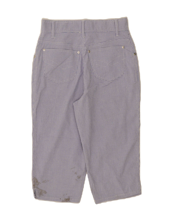 VINTAGE Womens Straight Capri Trousers EU 38 Medium W28 L16 Blue Gingham