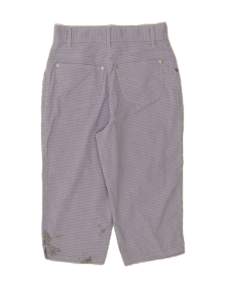 VINTAGE Womens Straight Capri Trousers EU 38 Medium W28 L16 Blue Gingham Vintage Vintage and Second-Hand Vintage from Messina Hembry 