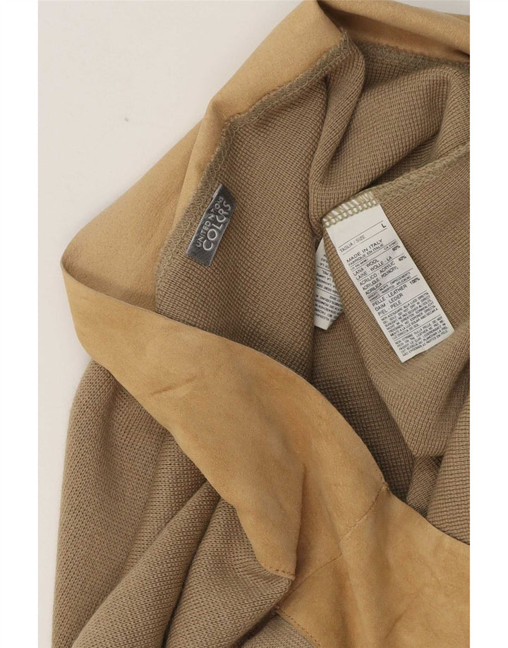 Γυναικεία Midi Wrap Φούστα Benetton Μεγάλη W32 Μπεζ μαλλί