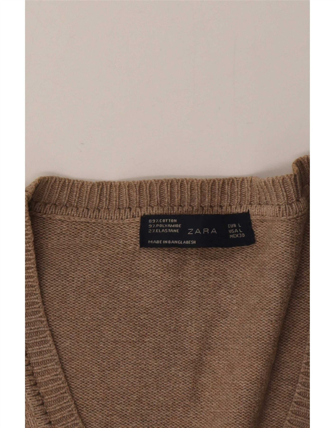 Zara Γυναικεία Ζακέτα UK 16 Large Grey Cotton