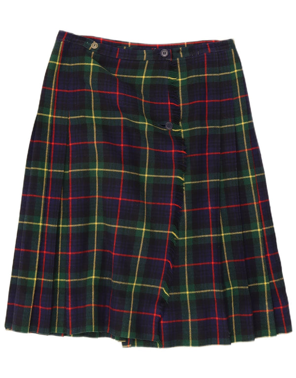 Vintage Γυναικεία Wrap Φούστα W32 Large Navy Blue Check