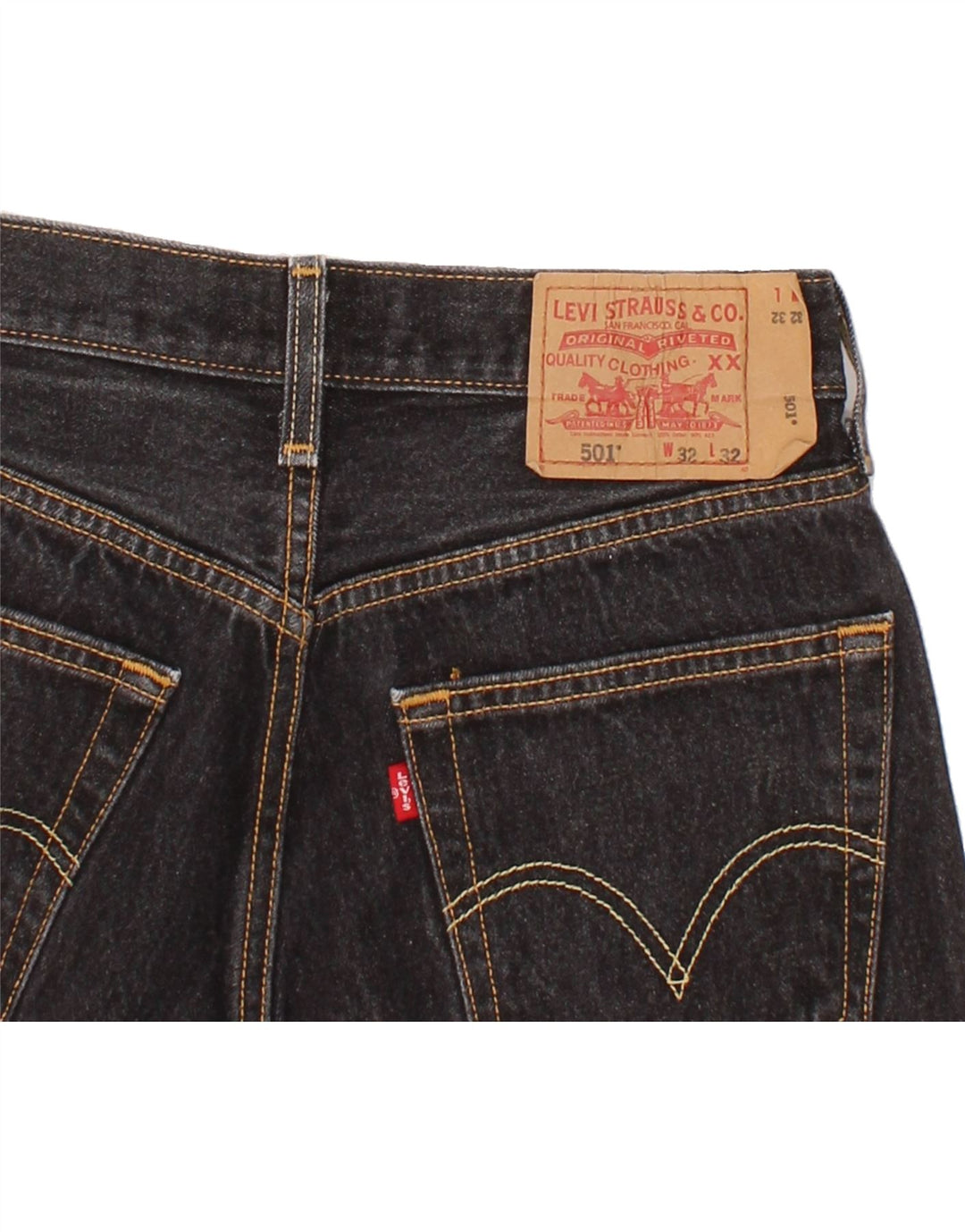 LEVI'S Ανδρικό τζιν σορτς 501 W32 Μεσαίο μαύρο βαμβακερό