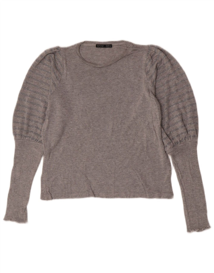 Zara Γυναικείο τοπ μακρυμάνικο UK 10 Small Grey