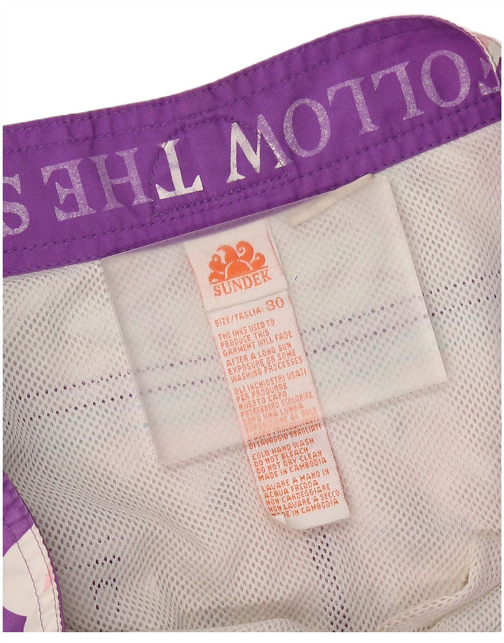 Γυναικείο σορτς κολύμβησης SUNDEK UK 14 μεσαίο μωβ φλοράλ πολυεστέρας