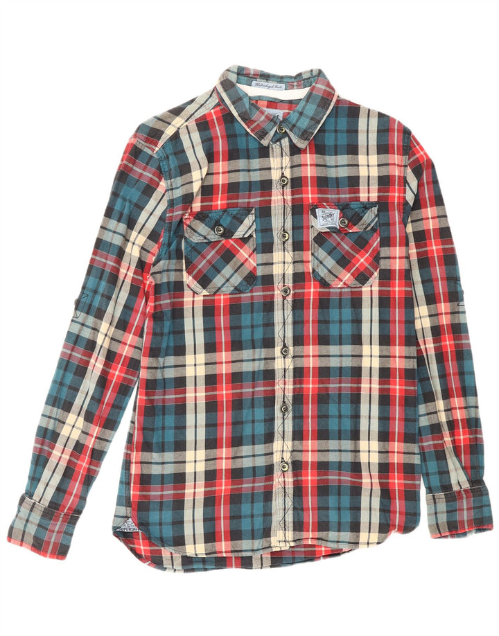 Ανδρικό φανελένιο πουκάμισο Superdry, μεσαίο πολύχρωμο βαμβακερό