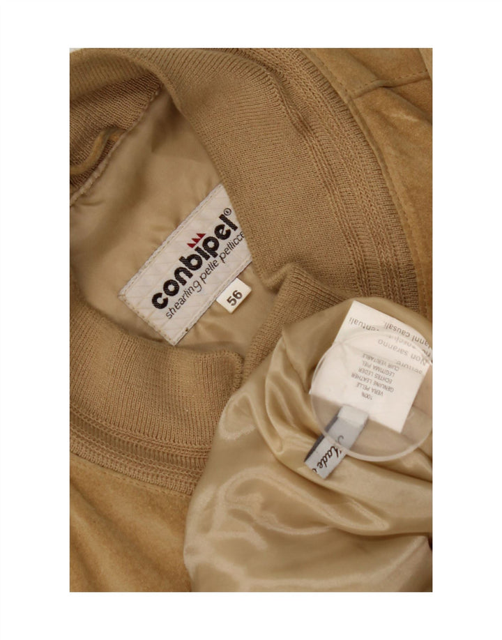 Conbipel Ανδρικό Suede Bomber Jacket IT 56 2XL Beige Leather