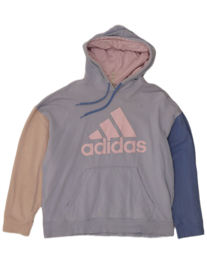 Γυναικεία κουκούλα μεγάλου μεγέθους ADIDAS UK 12/14 Medium Blue Colourblock