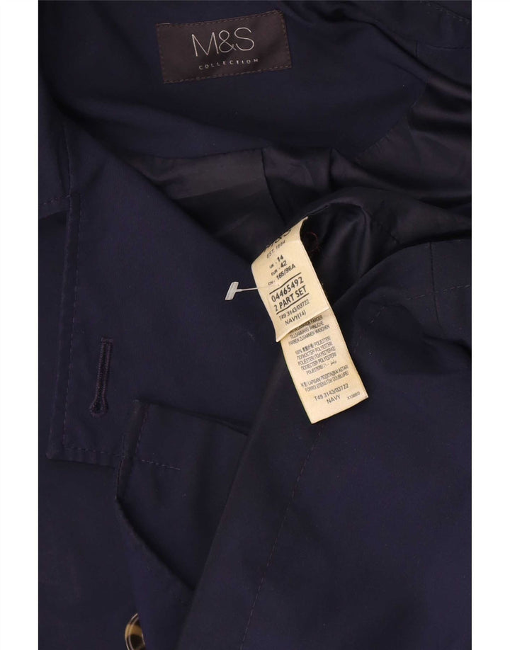 Marks & Spencer Γυναικεία κοντή καμπαρντίνα UK 14 Large Navy Blue Polyester