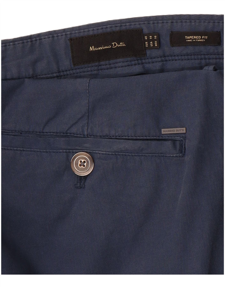 MASSIMO DUTTI Ανδρικό κωνικό παντελόνι Chino EU 48 XL W38 L30 Navy Blue