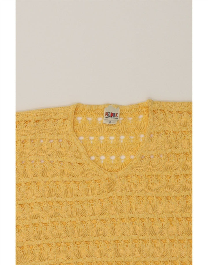 REDOK Womens Knit Blouse Top UK 14 Medium Yellow Cotton Vintage Redok and Second-Hand Redok from Messina Hembry 