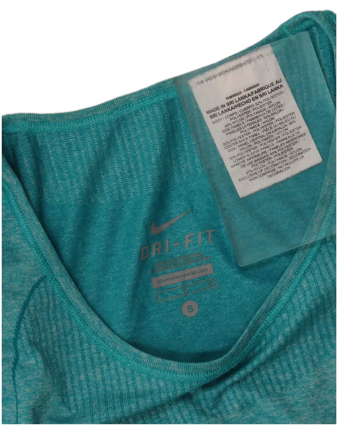Nike γυναικεία Dri Fit Top μακριά μανίκια UK 10 Small Green Flecked Polyester