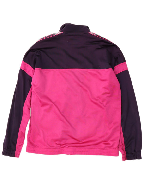 Diadora Mens Graphic Tracksuit Top Jacket UK 38 Medium Pink Colourblock