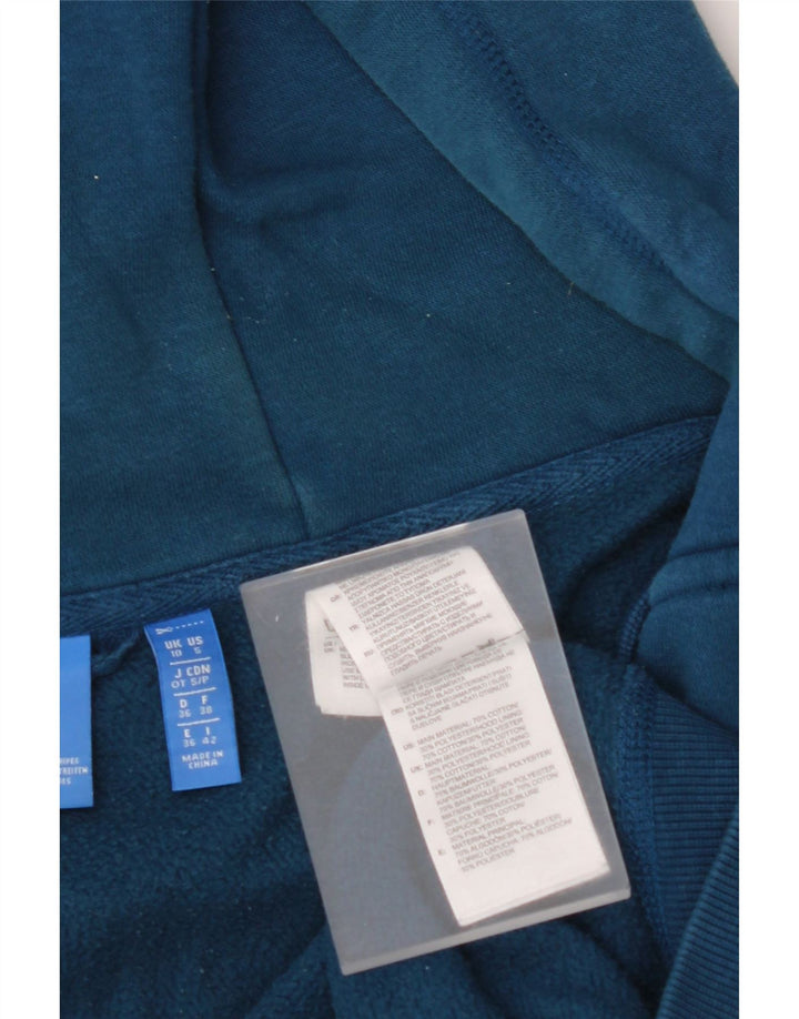 Γυναικείο πουλόβερ με κουκούλα με φερμουάρ ADIDAS UK 10 μικρό βαμβακερό