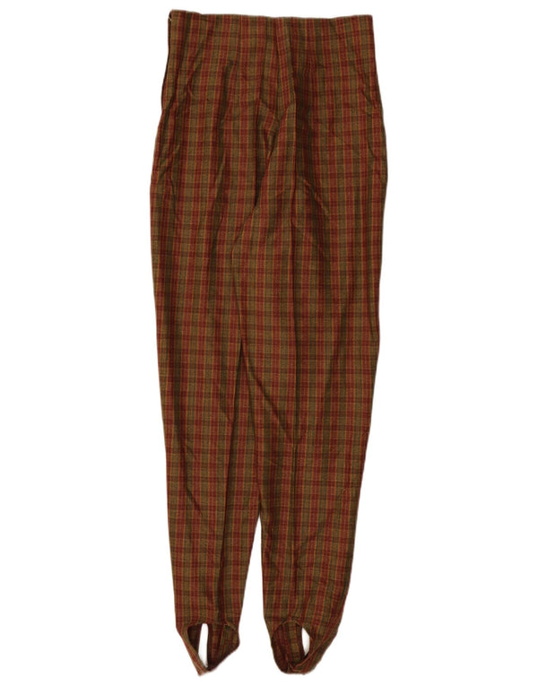 Vintage γυναικείο κωνικό παντελόνι IT 44 Medium W26 L30 Brown Check