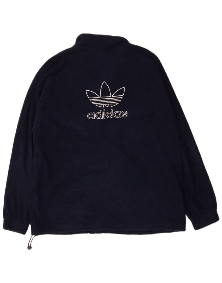Ανδρικό γραφικό μπουφάν ADIDAS Fleece UK 42 XL Navy Blue Polyester