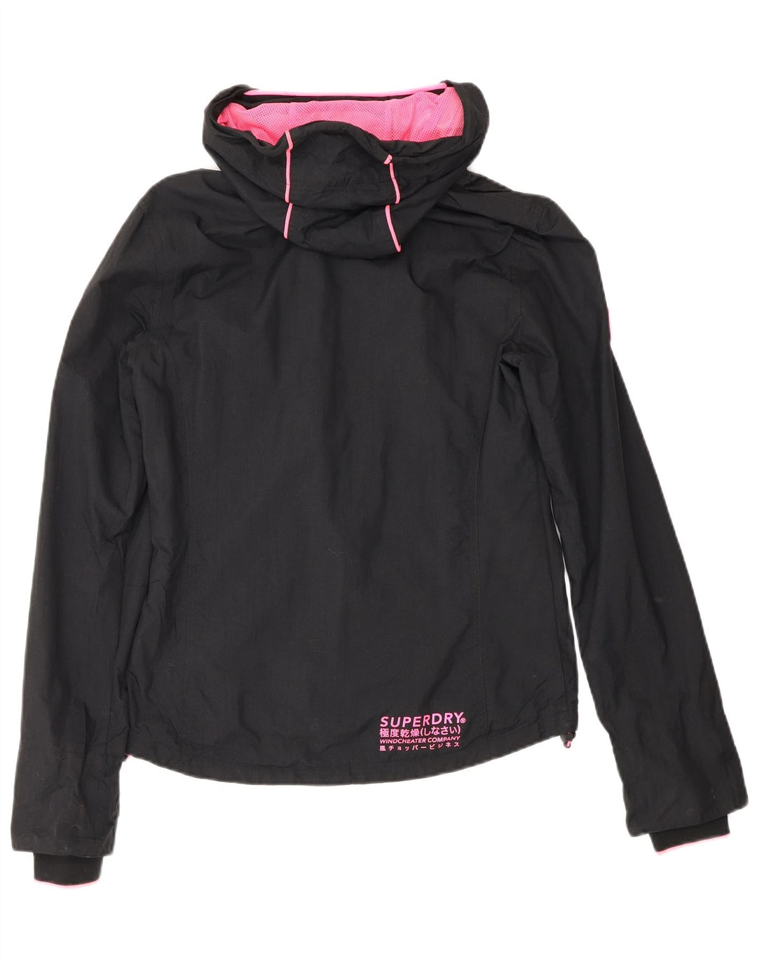 Superdry γυναικείο μπουφάν βροχής με κουκούλα UK 8 μικρό μαύρο νάιλον