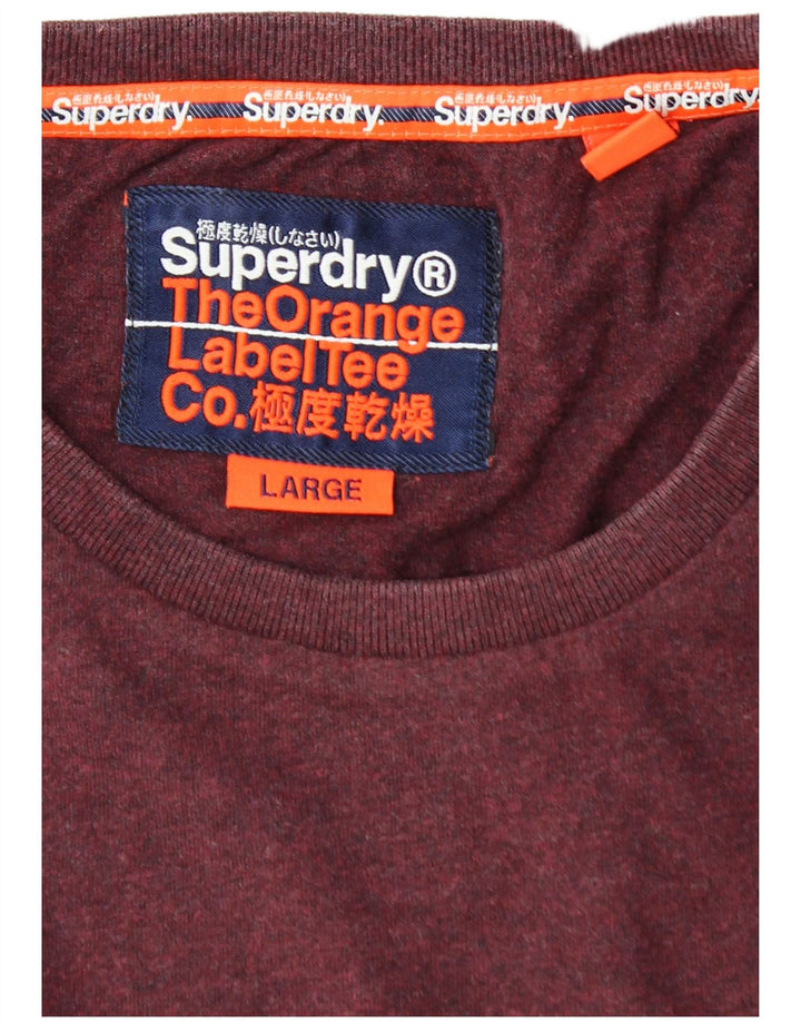 Ανδρικό T-Shirt SUPERDRY Top μεγάλο μπορντό βαμβακερό