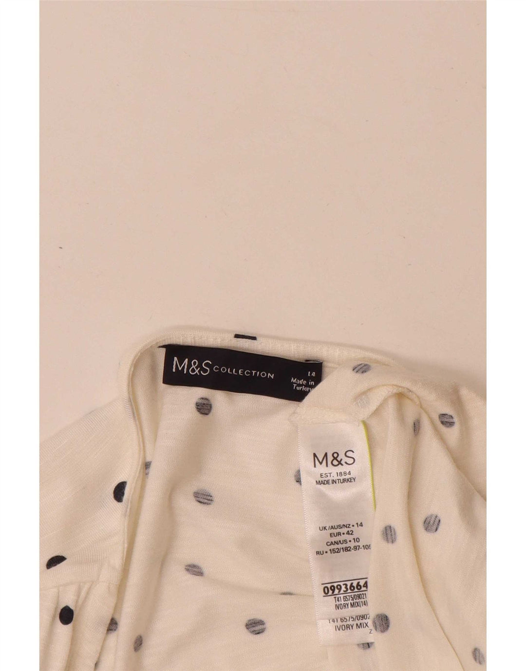 Marks & Spencer Γυναικείο τοπ μακρυμάνικο UK 14 Μεγάλο υπόλευκο στίγμα