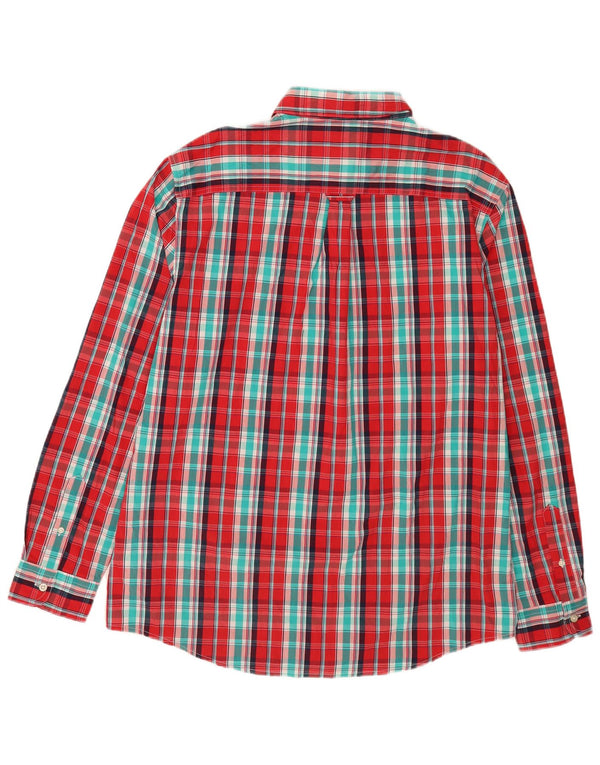Chaps Ανδρικό Stretch Πουκάμισο Regular Fit XL Κόκκινο καρό βαμβακερό
