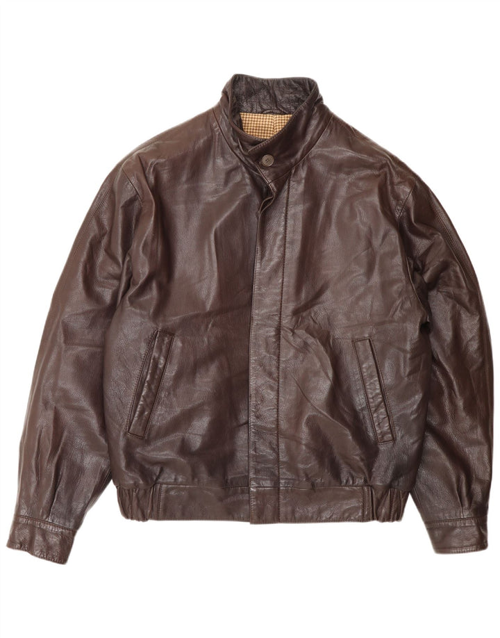Vintage Ανδρικό Bomber Δερμάτινο Μπουφάν IT 50 Large Brown Δερμάτινο