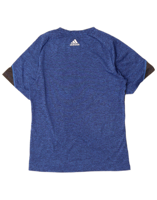 Ανδρικό γραφικό μπλουζάκι Adidas Climacool Top Medium Blue Colorblock Πολυεστέρας