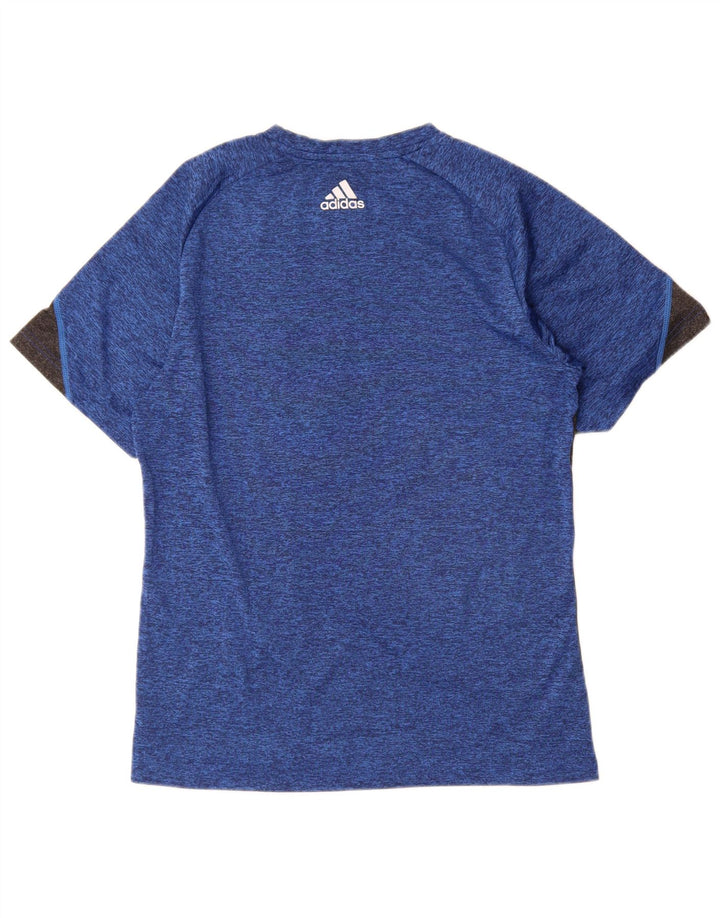 Ανδρικό γραφικό μπλουζάκι Adidas Climacool Top Medium Blue Colorblock Πολυεστέρας
